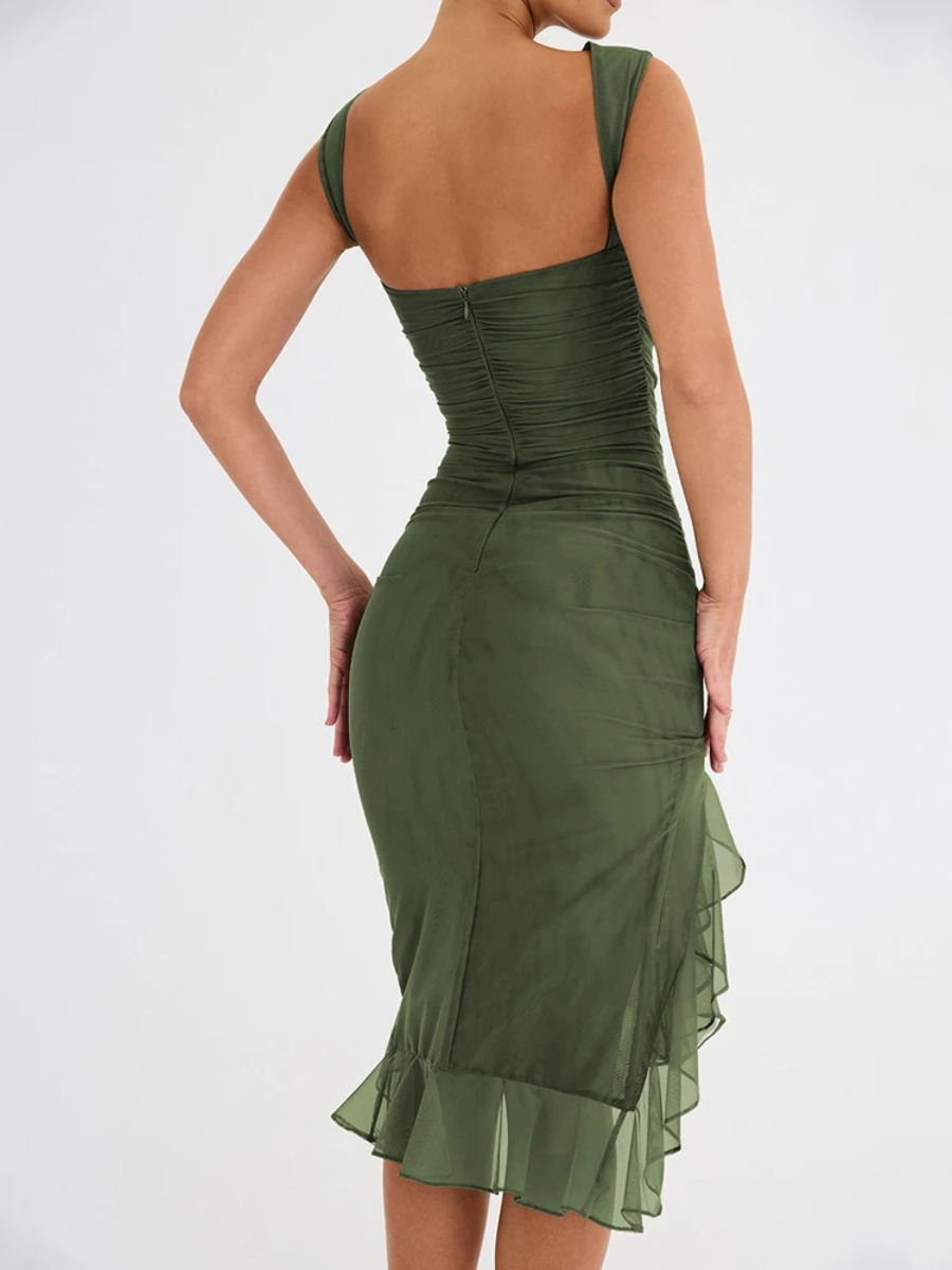 Vestido Com Babados em Tule Modern Marina