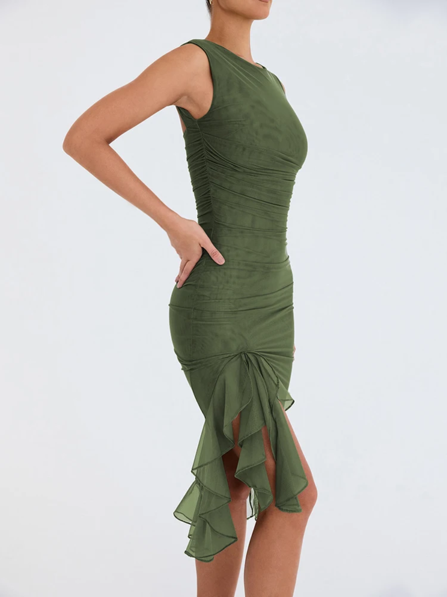 Vestido Com Babados em Tule Modern Marina