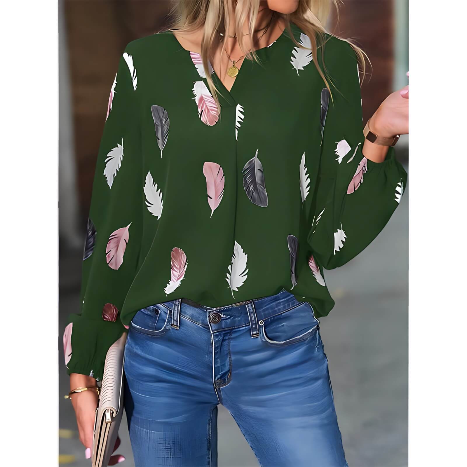 Blusa Casual de Chiffon Tulipe