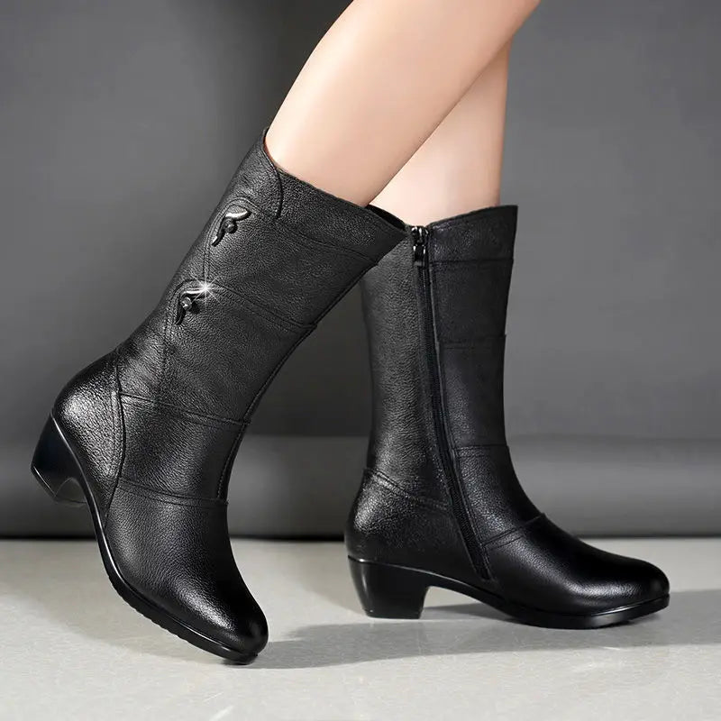 Bota de Couro Legitimo Aurora