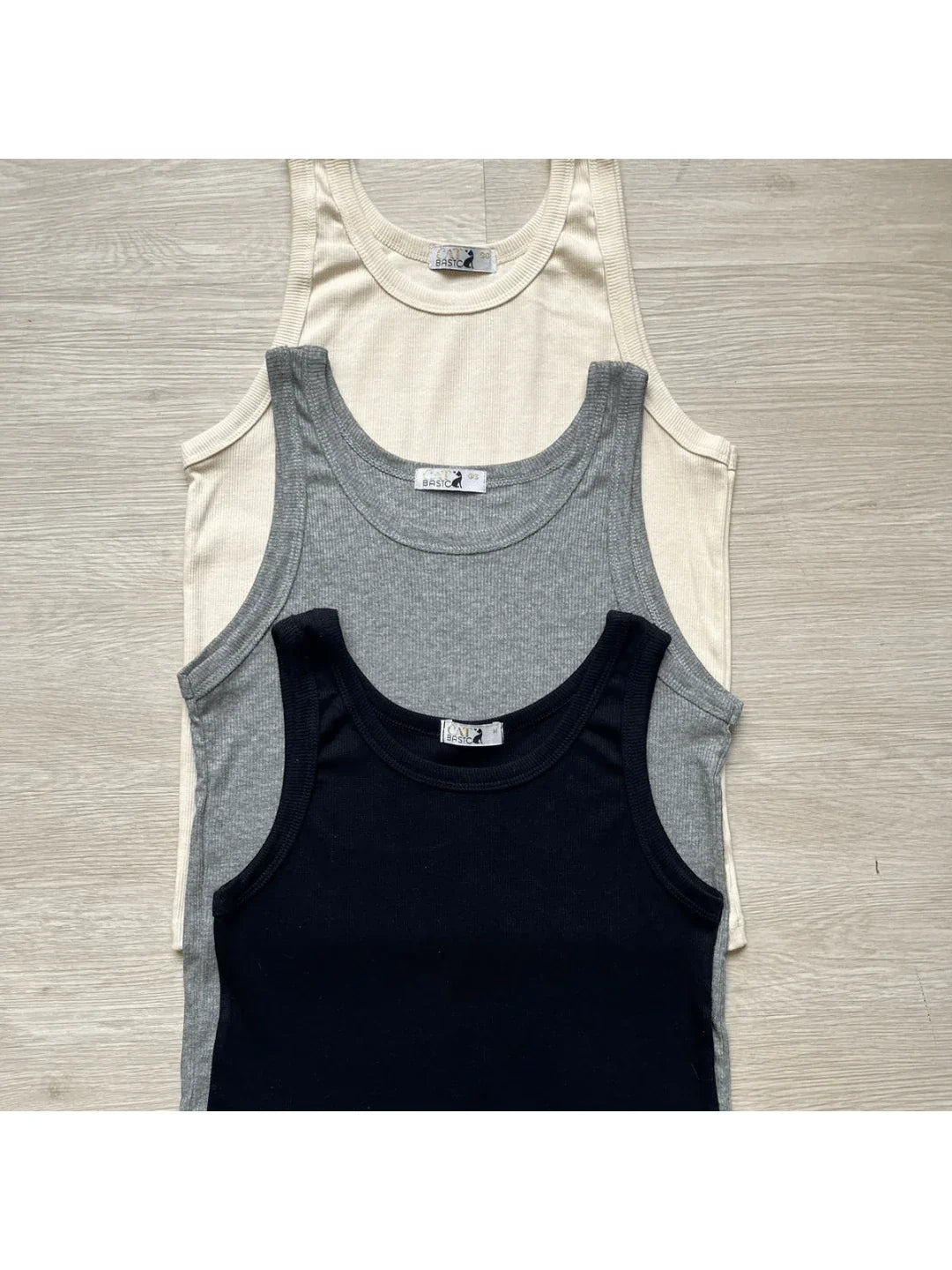 Kit 3 Regatas Femininas Malha Canelada Ribana Verão CORES ALEATÓRIAS