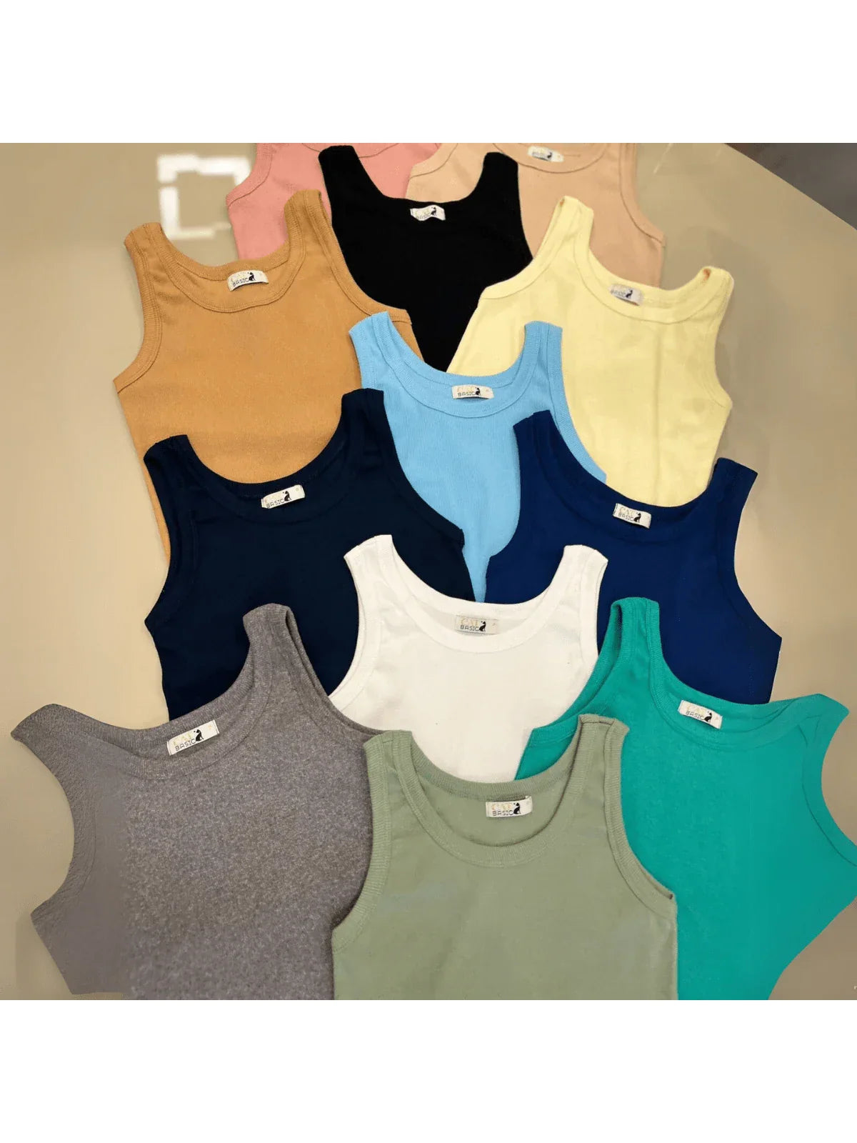 Kit 3 Regatas Femininas Malha Canelada Ribana Verão CORES ALEATÓRIAS