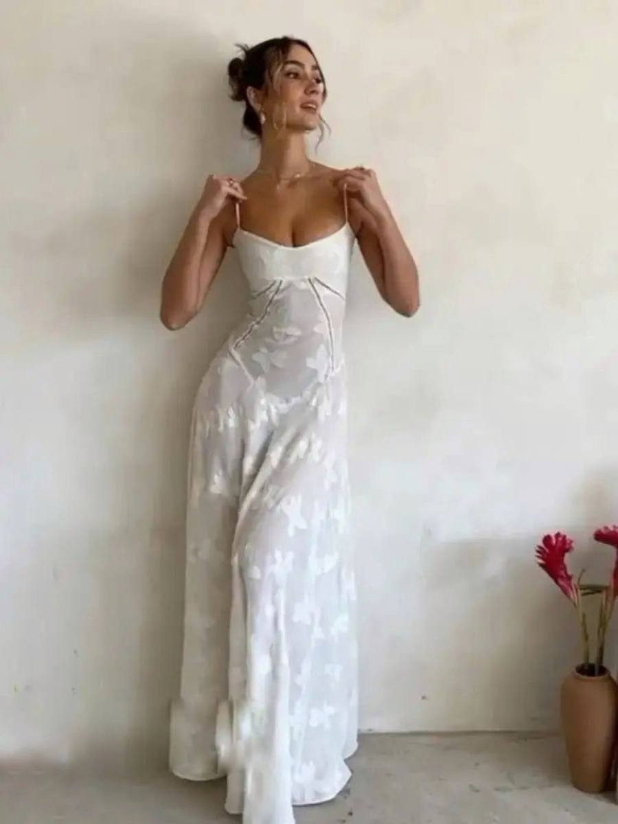 Vestido Longo Off White Luna - GOLDEN ERA