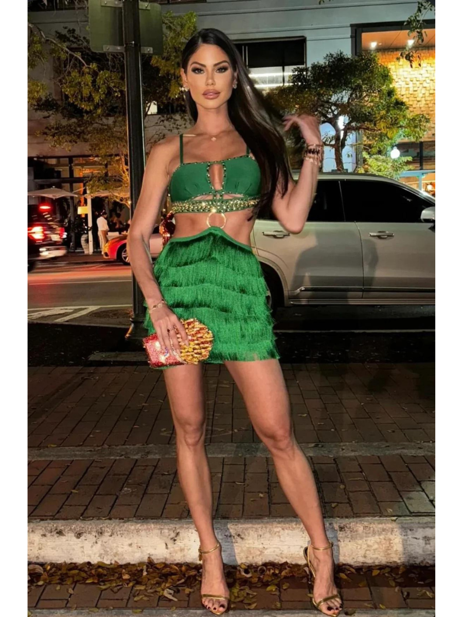 Vestido com Franjas Modern Jade - OASIS