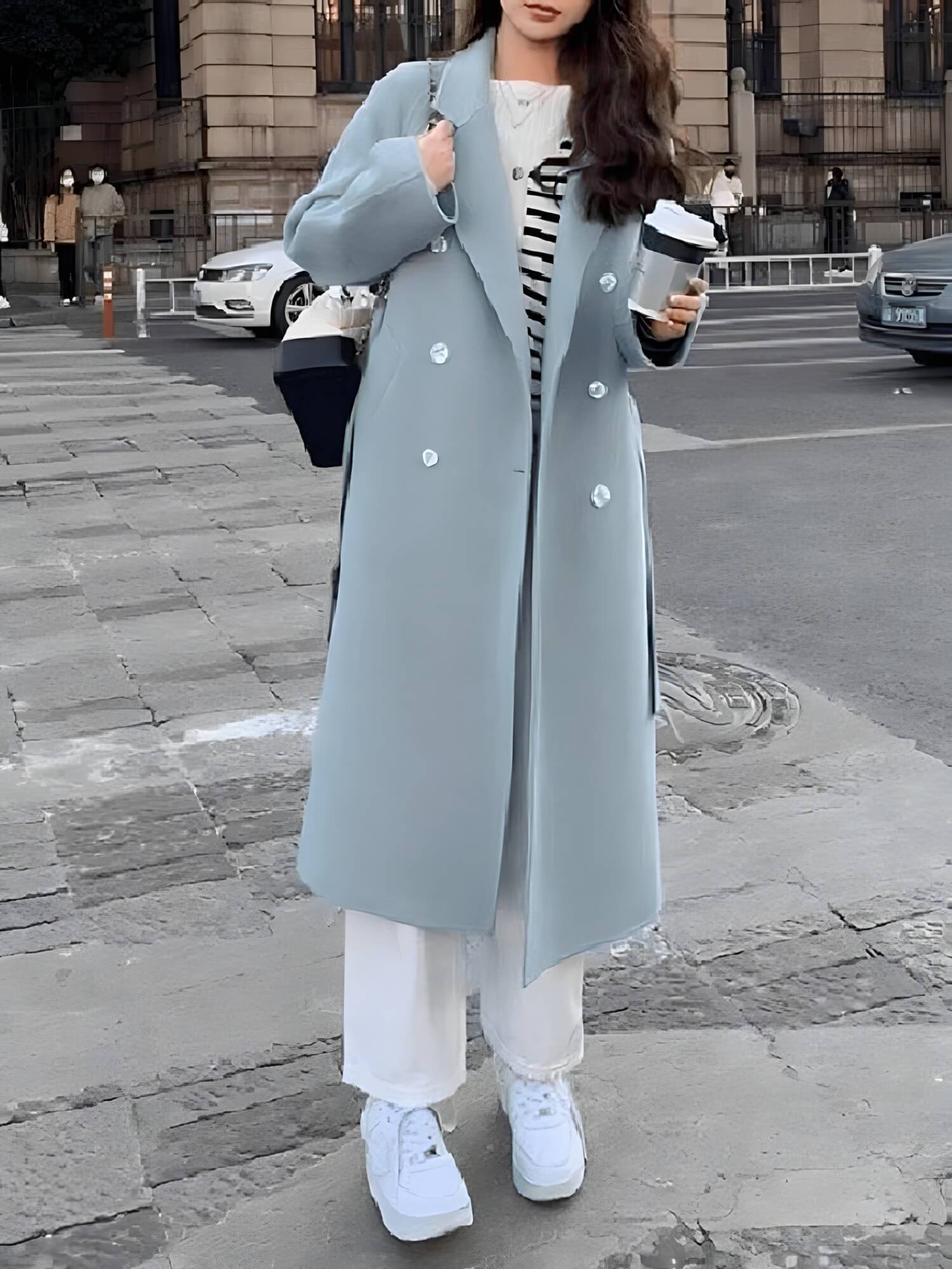 Casaco Feminino Longo de Lã Batida Isidro