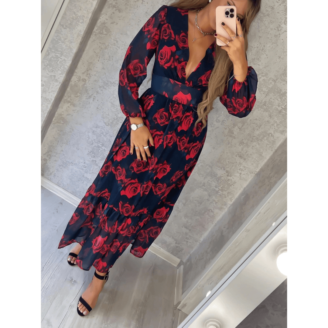 Vestido Longo de Chiffon Pétale