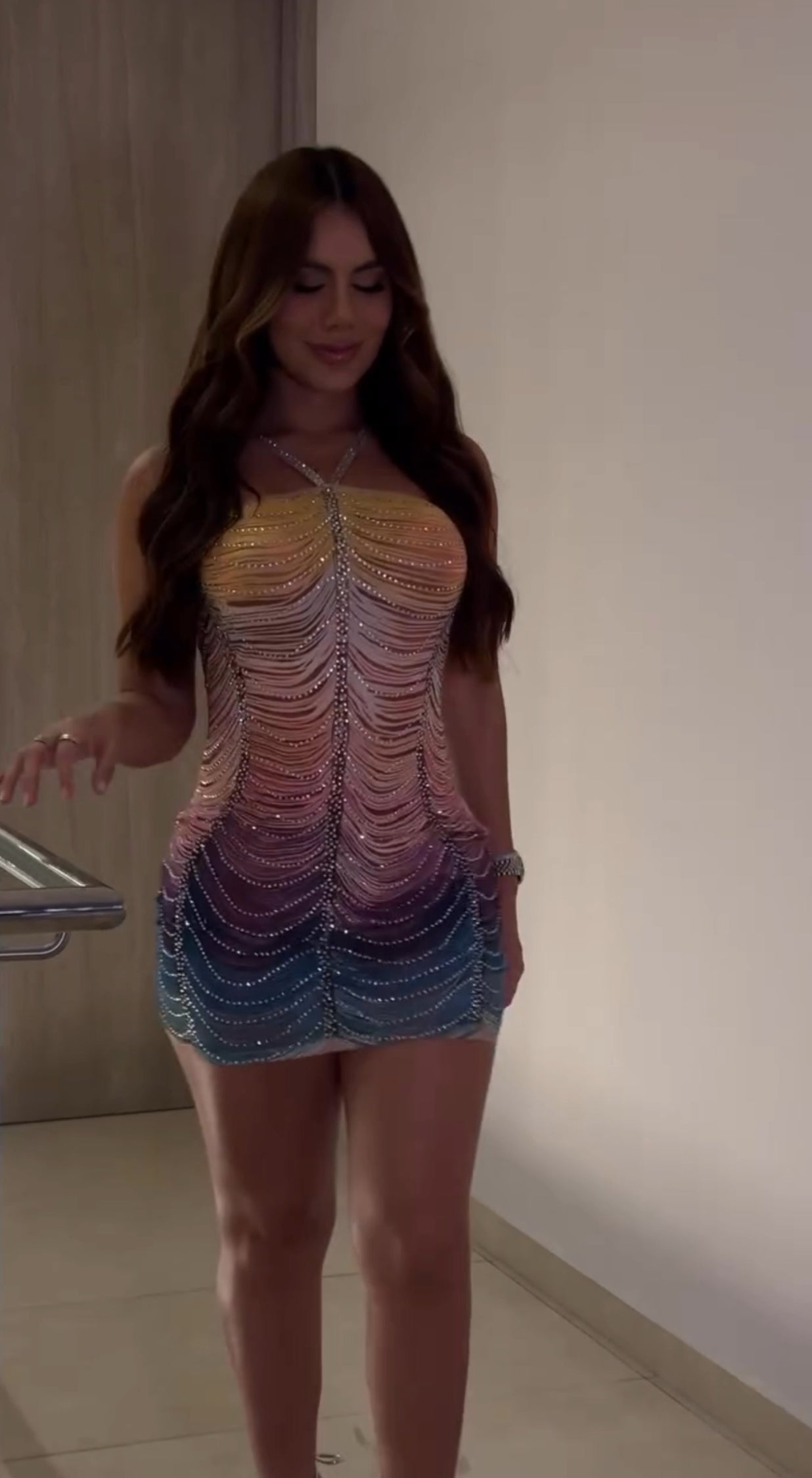 Vestido Degradê com Brilho Modern Sabine