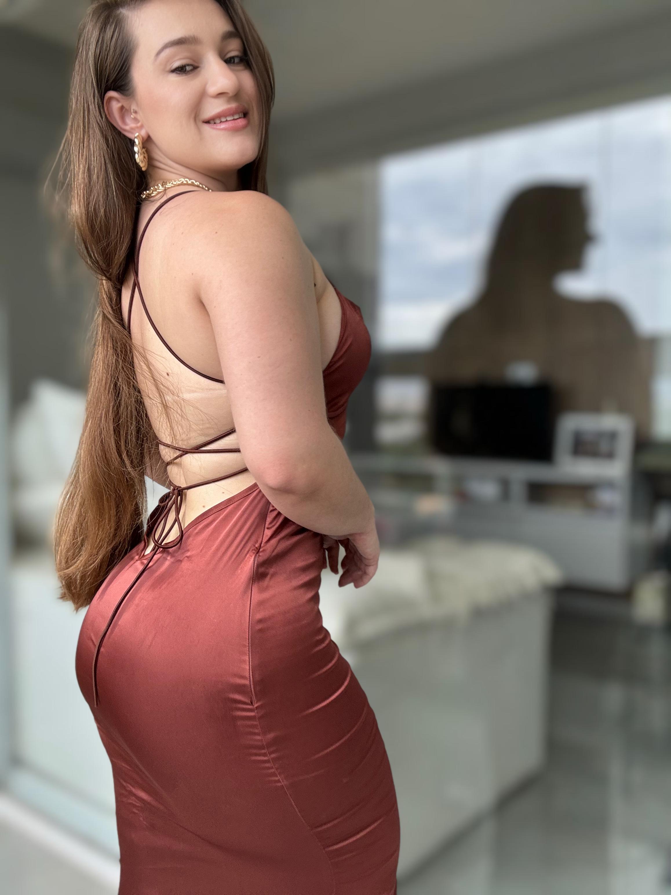 Vestido Longo Cetim Decote nas Costas Modern Savanah