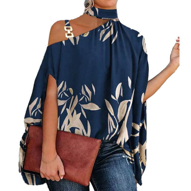 Blusa Gola Alta e Ombro Aberto Blenda