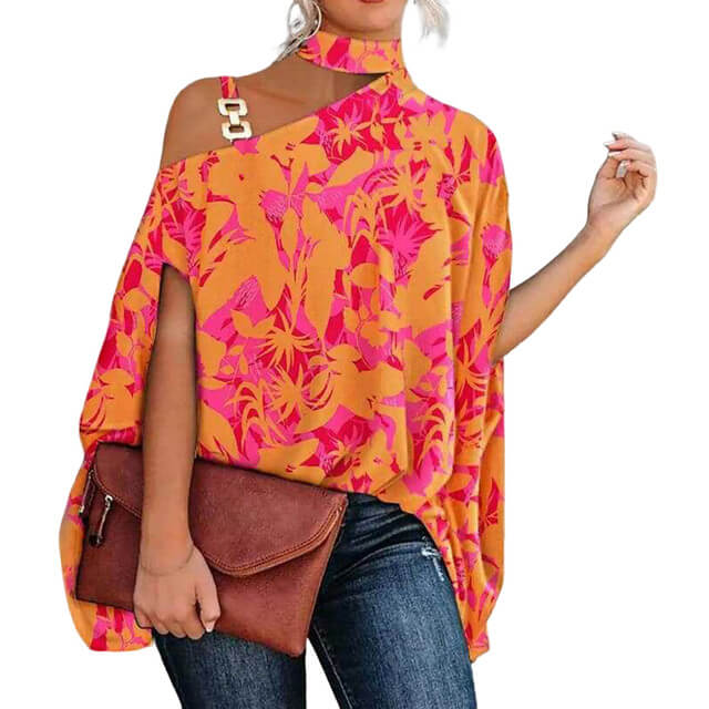 Blusa Gola Alta e Ombro Aberto Blenda