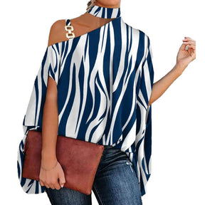 Blusa Gola Alta e Ombro Aberto Blenda
