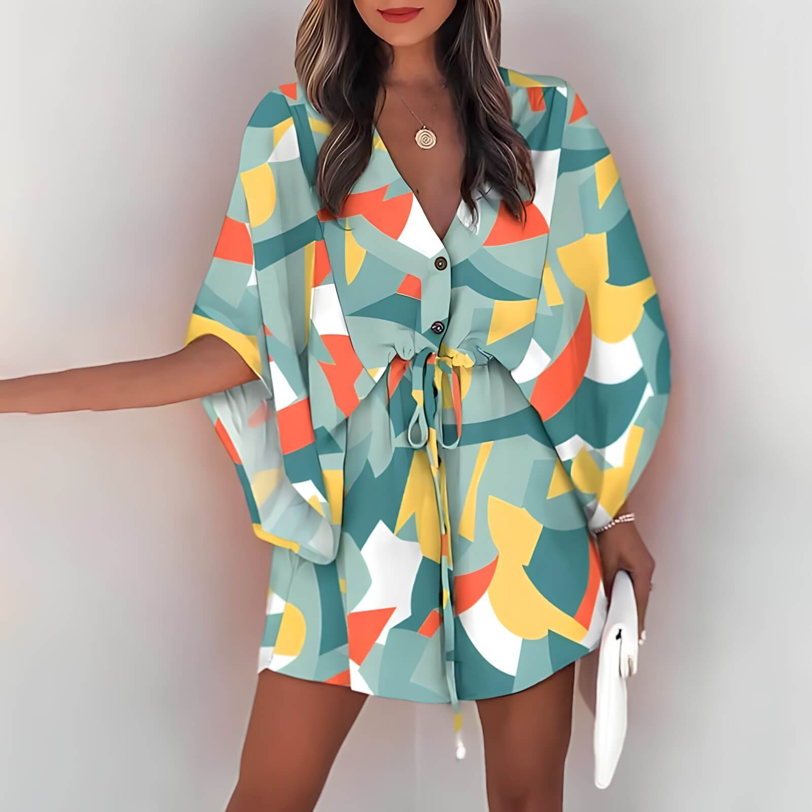 Vestido Curto com Amarração Mileto