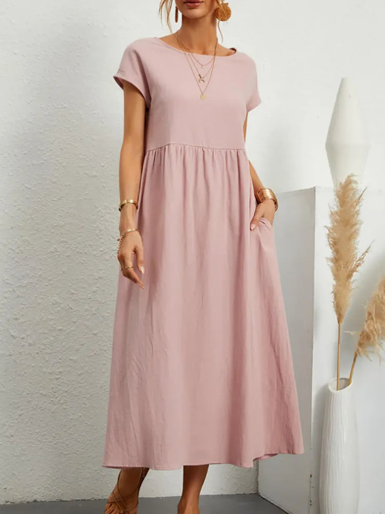 Vestido Verão Vintage Modern Raquel - Algodão e Linho