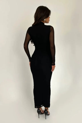 Vestido Longo Com Tule Modern Aisha