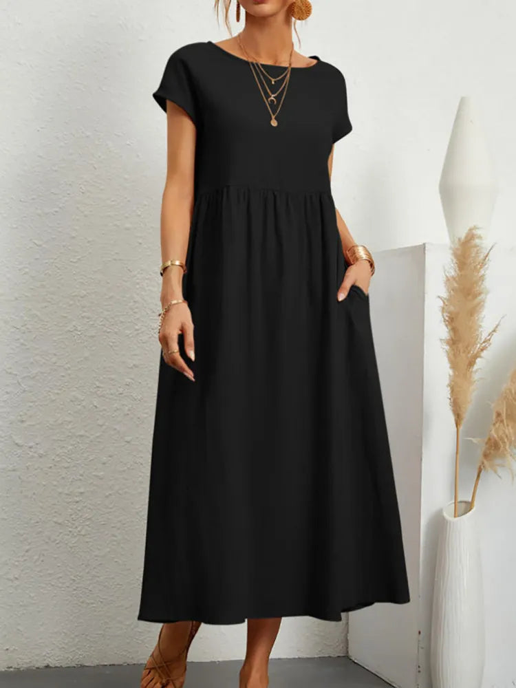Vestido Verão Vintage Modern Raquel - Algodão e Linho