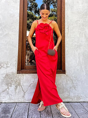 Vestido de Verão Longo Modern Maldivas com Flor