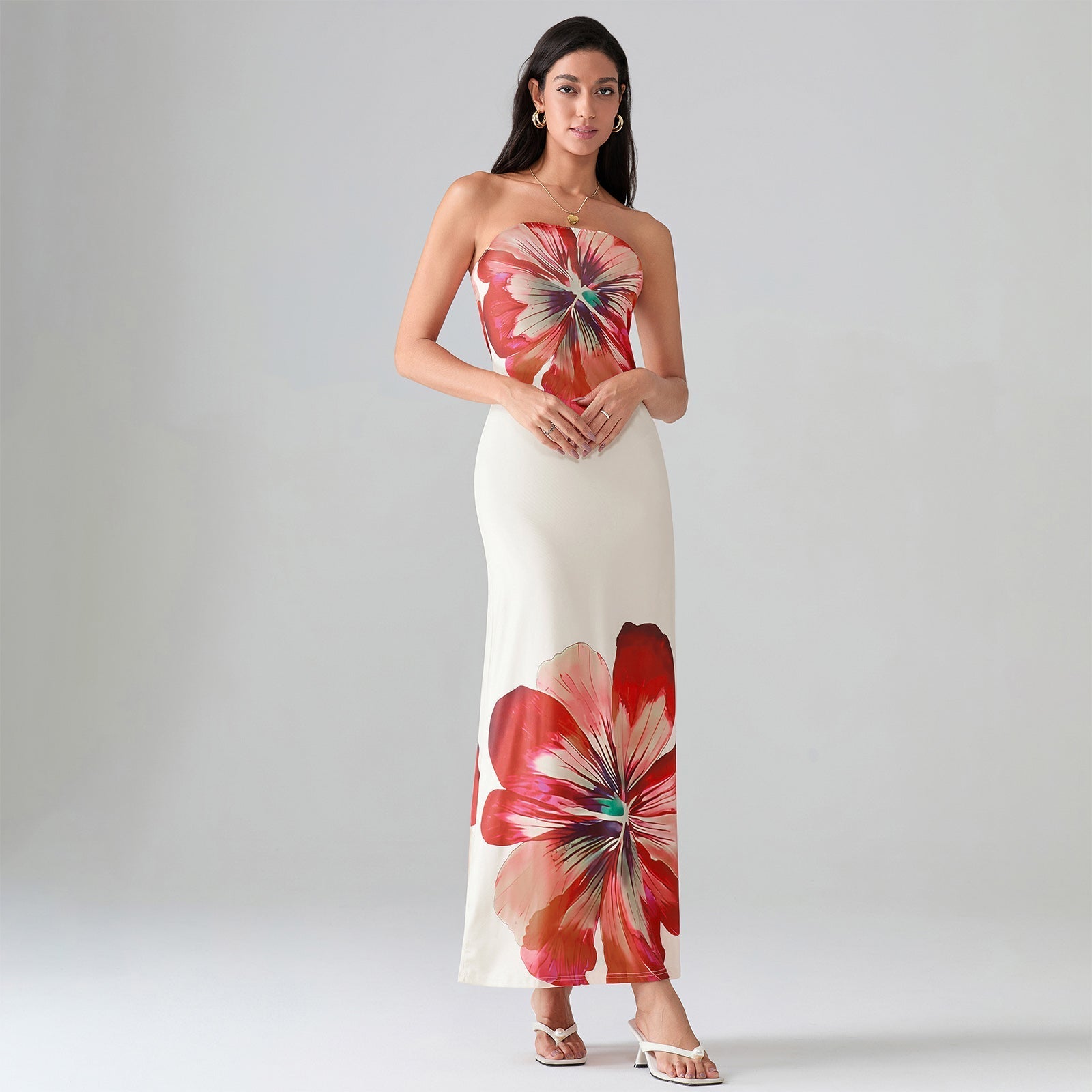 Vestido Longo Floral Modern Pétala