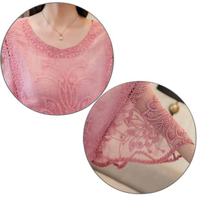 Blusa com Detalhes de Renda Pisa