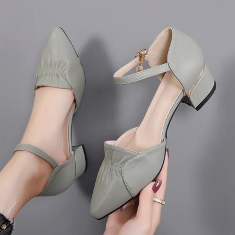 Sandália Janaína com Detalhe Drapeado + Salto Conforto