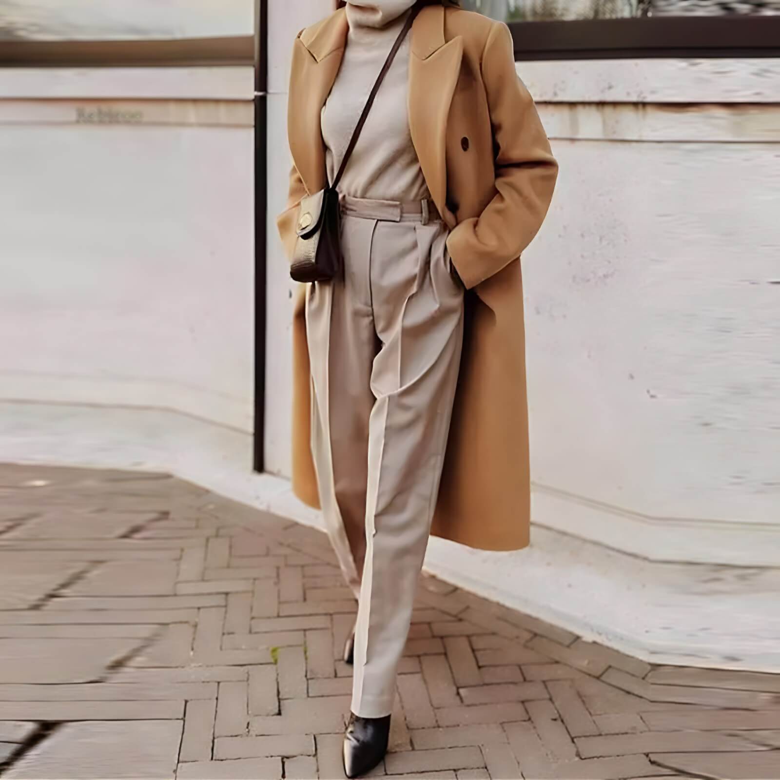 Casaco Feminino Longo de Lã Batida Yael