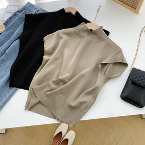 Blusa de Malha com Gola Alta