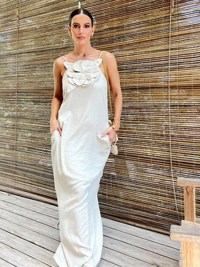 Vestido de Verão Longo Modern Maldivas com Flor