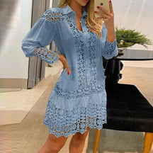 Vestido Curto de Renda Dentelle