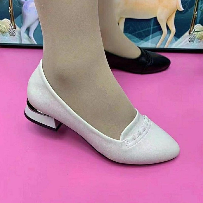 Sapato Confortável Feminino de Salto Chaussure