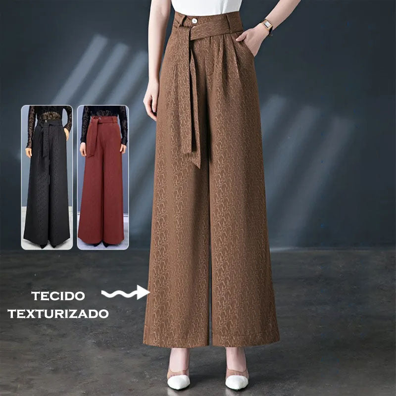 Calças Pantalona Rafaella™ com Cinto em Laço / Conforto e Estilo Sofisticado para Todos os Dias!
