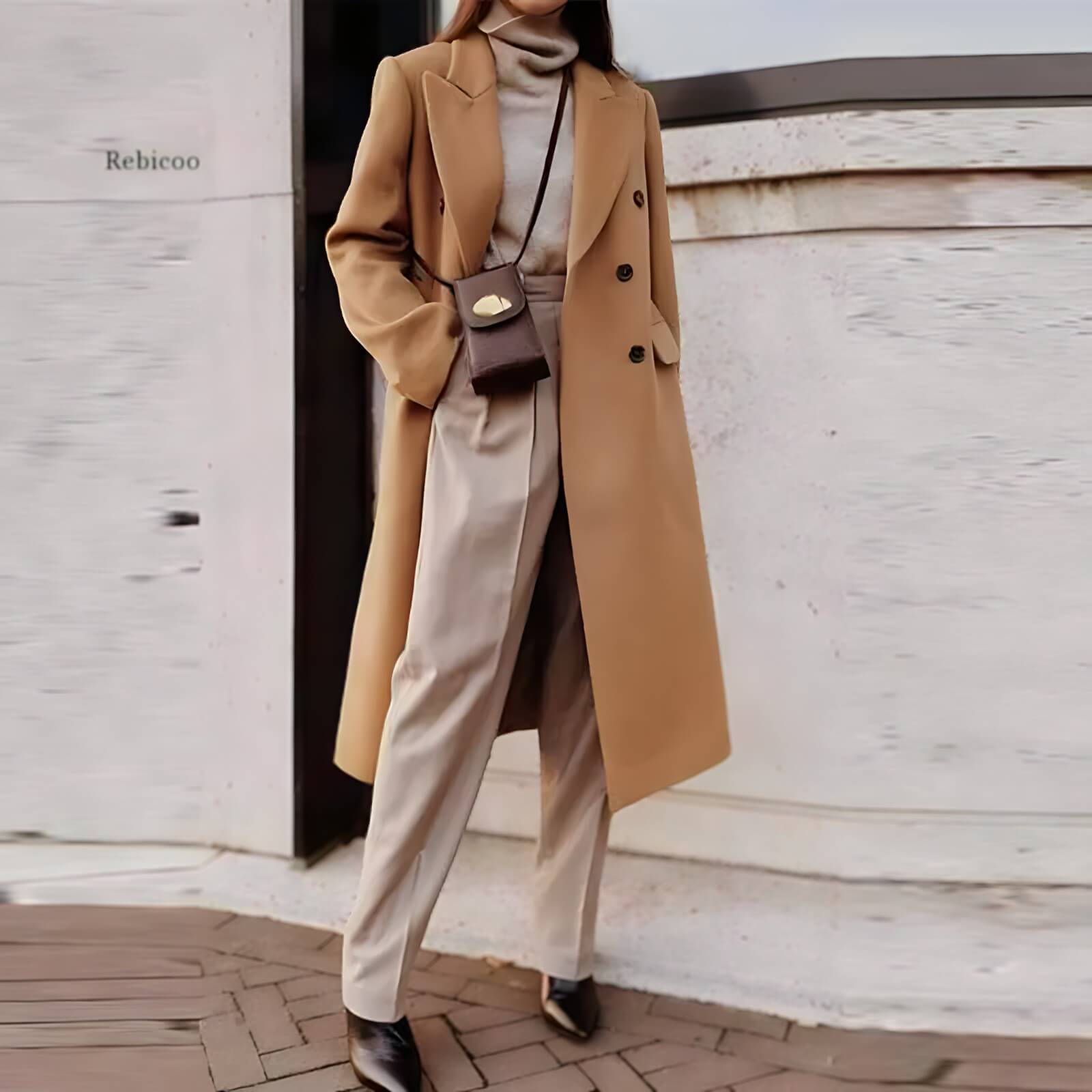 Casaco Feminino Longo de Lã Batida Yael