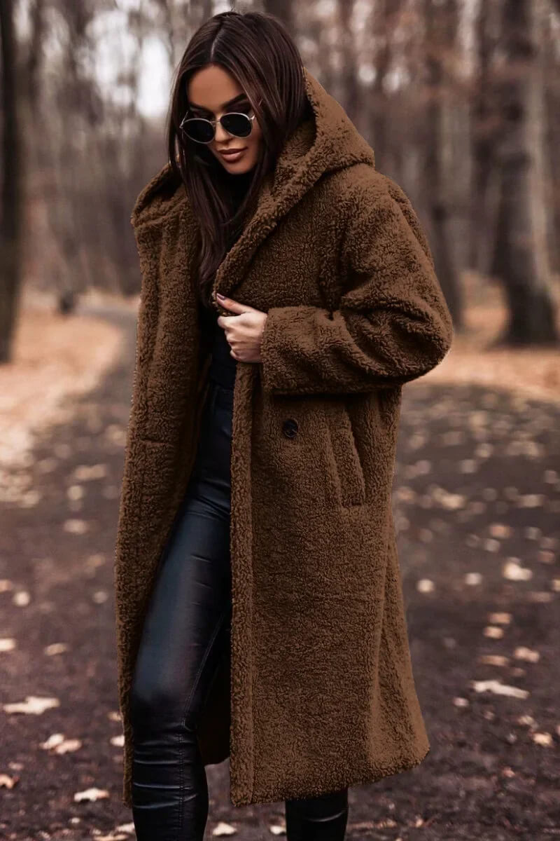 Casaco Feminino Longo com Capuz Antoní