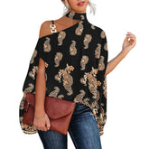 Blusa Gola Alta e Ombro Aberto Blenda