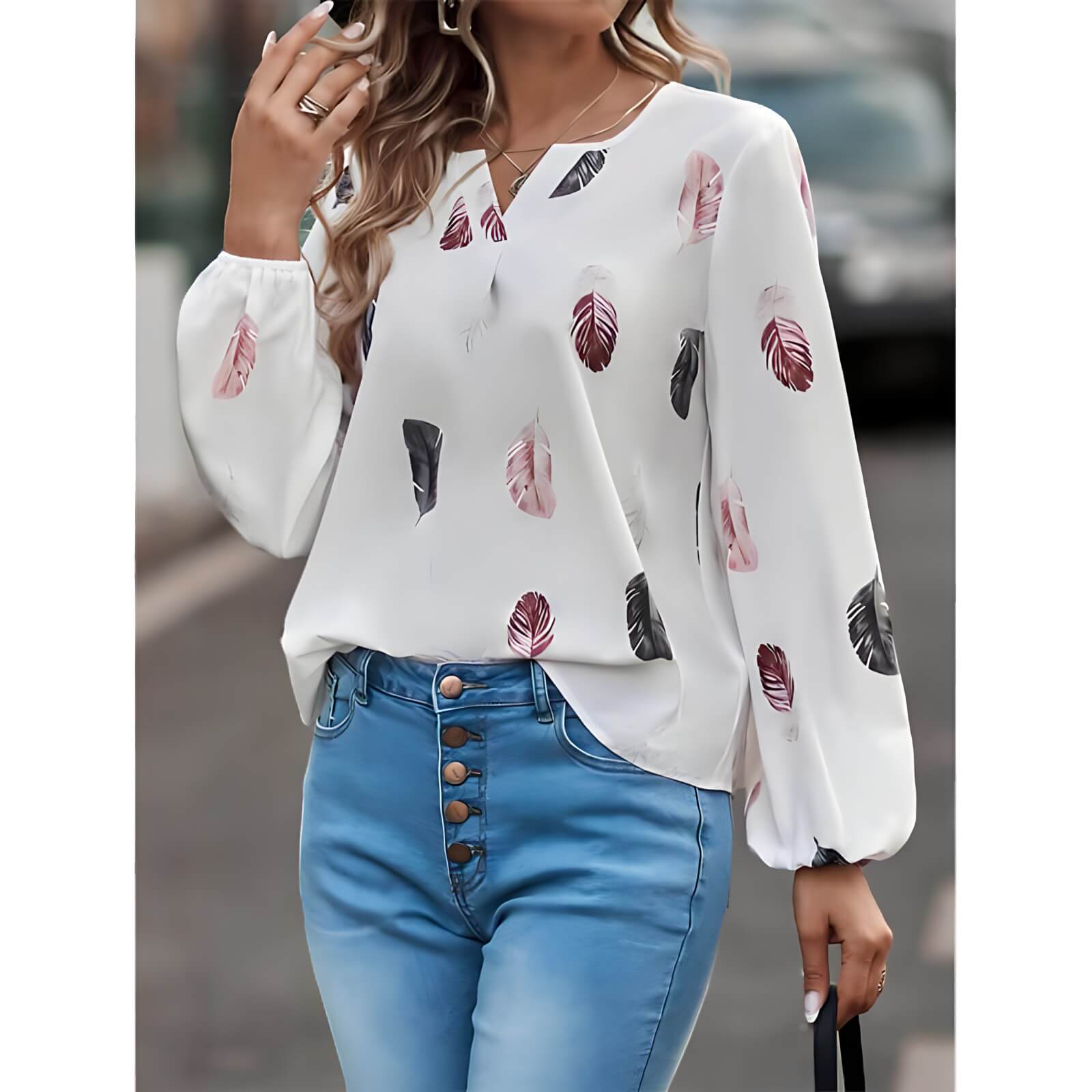 Blusa Casual de Chiffon Tulipe