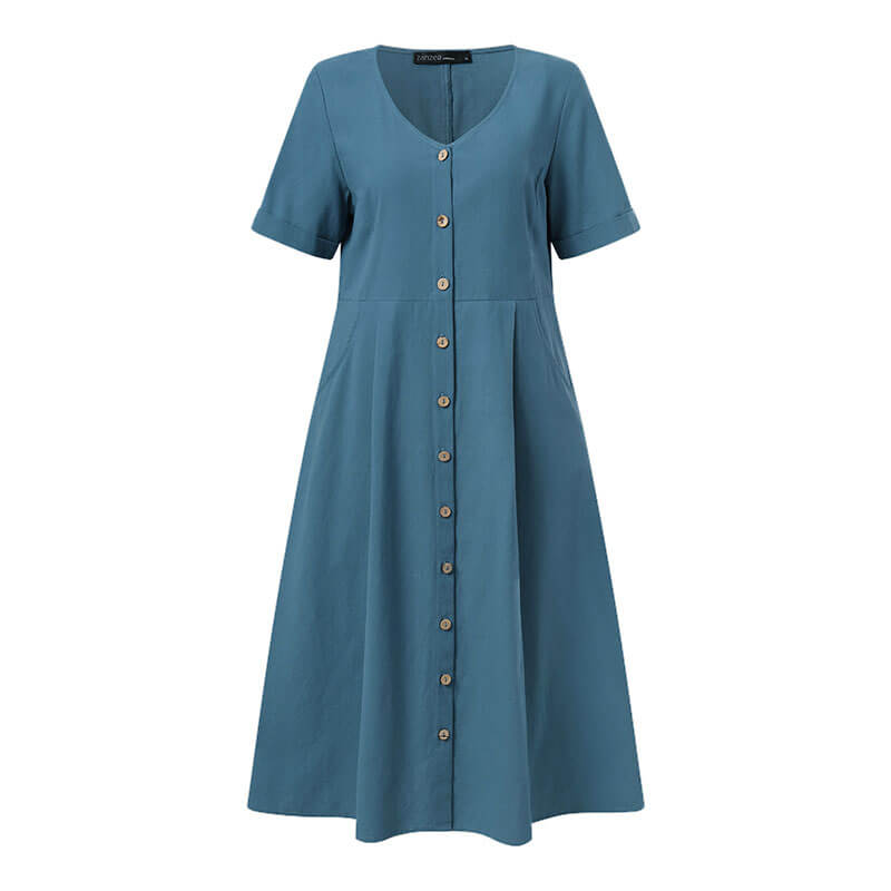 Vestido Mídi com Abotoamento Galata