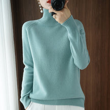Suéter Feminino de Caxemira Gola Alta Modern Elegance