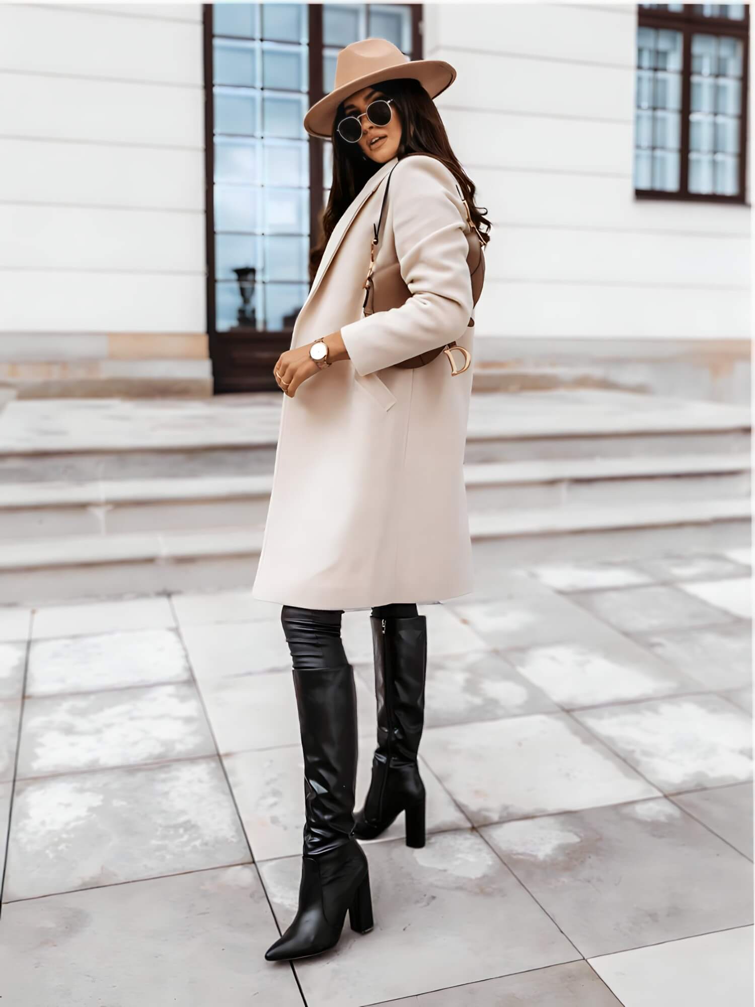 Casaco Feminino Alongado de Lã Batida Calais