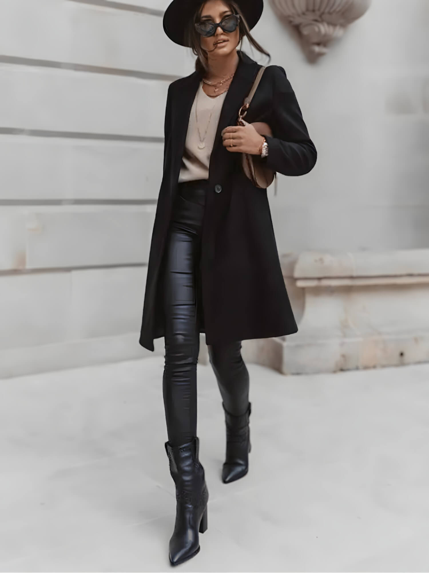 Casaco Feminino Alongado de Lã Batida Calais