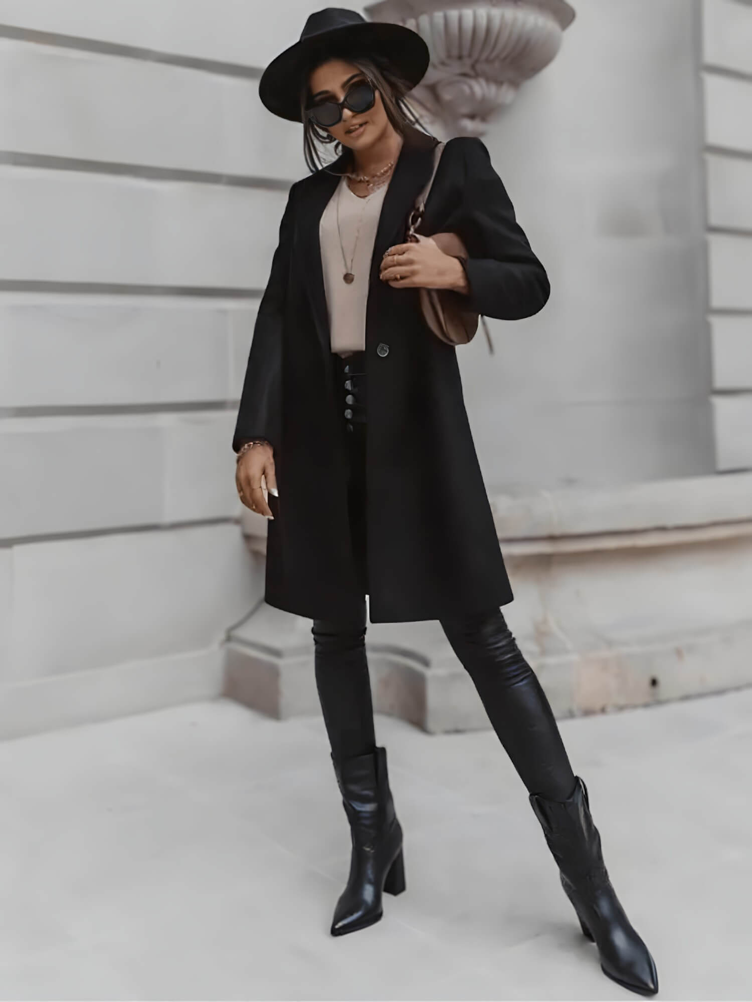 Casaco Feminino Alongado de Lã Batida Calais