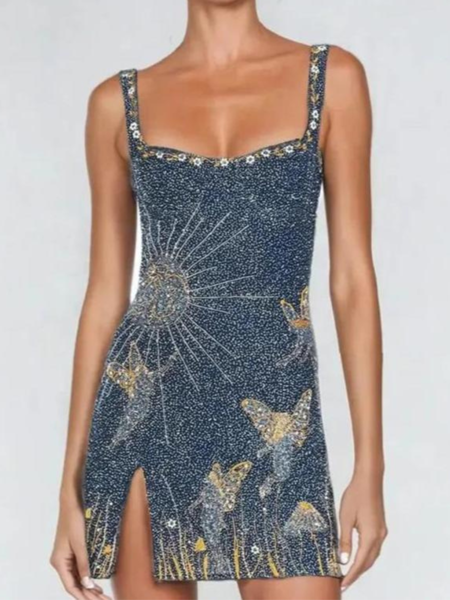 Vestido Curto Paetê Modern Pérola